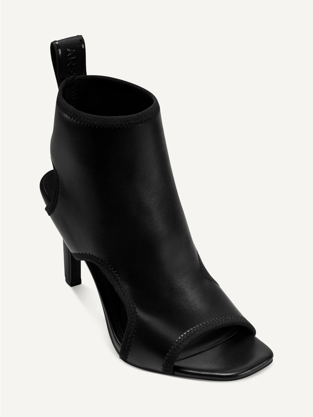 DKNY Black Peep-Toe Stiletto Booties